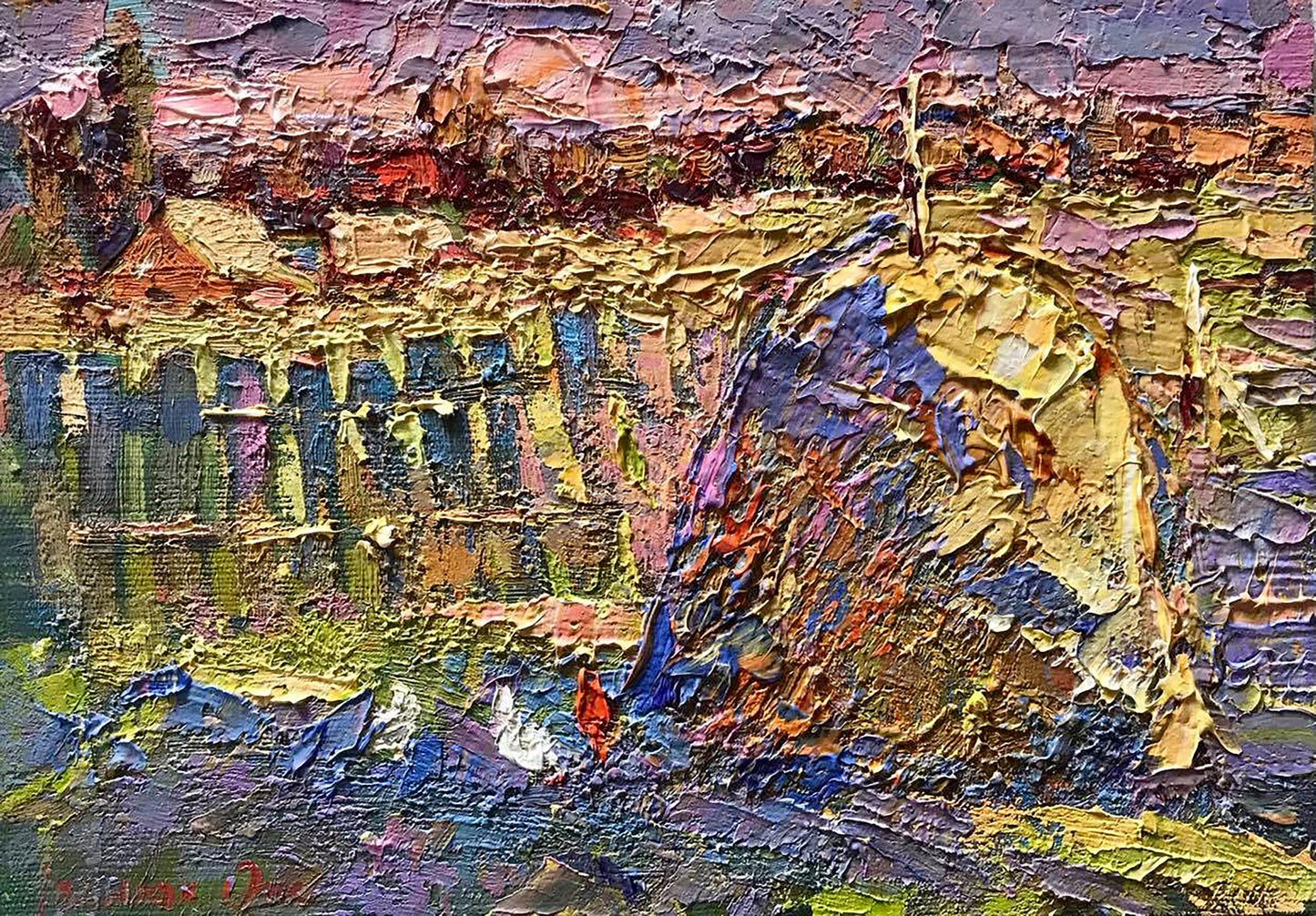 Oil painting Autumn rays Ivanyuk Oksana