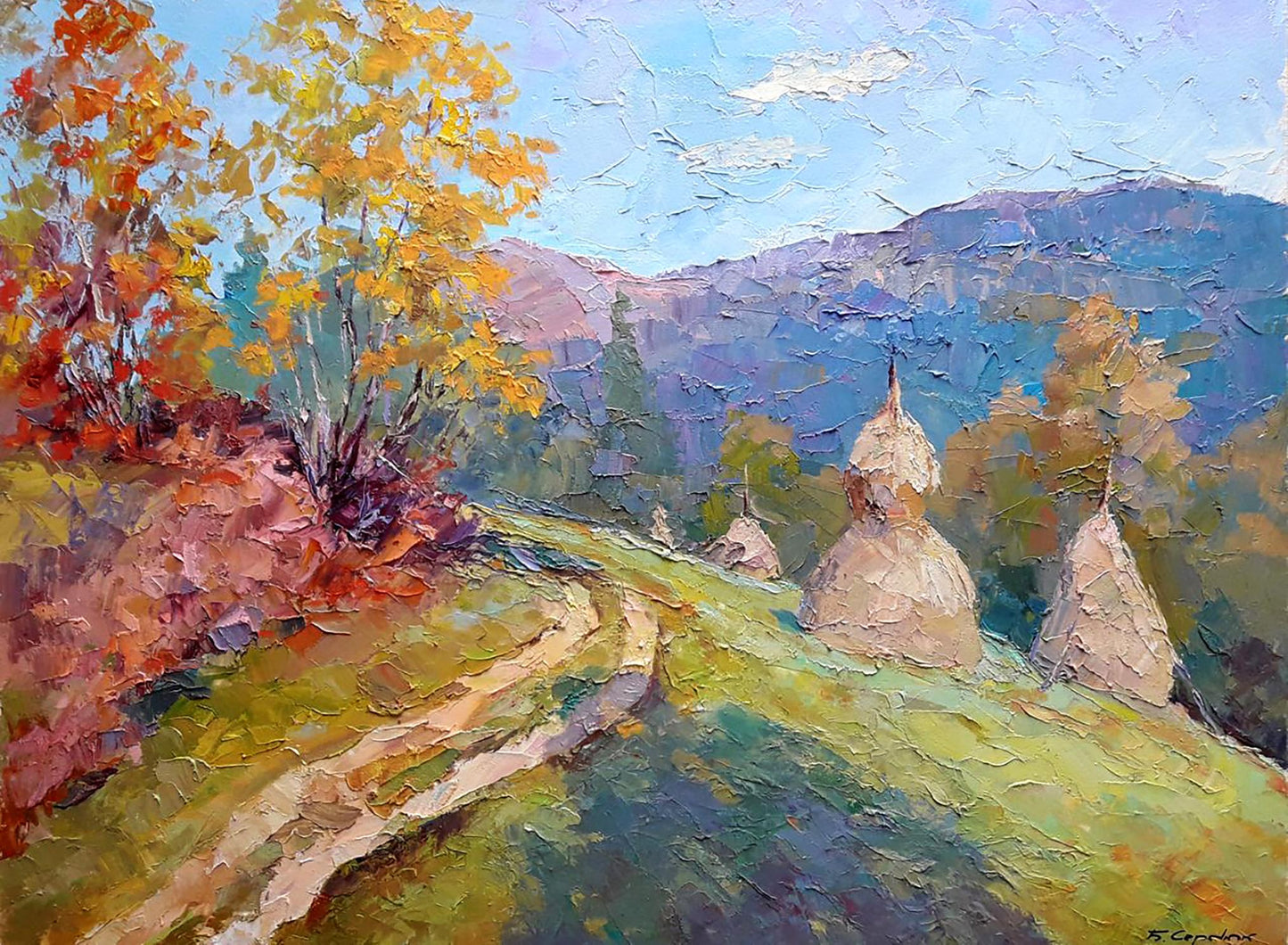 Oil painting Stacks Serdyuk Boris Petrovich