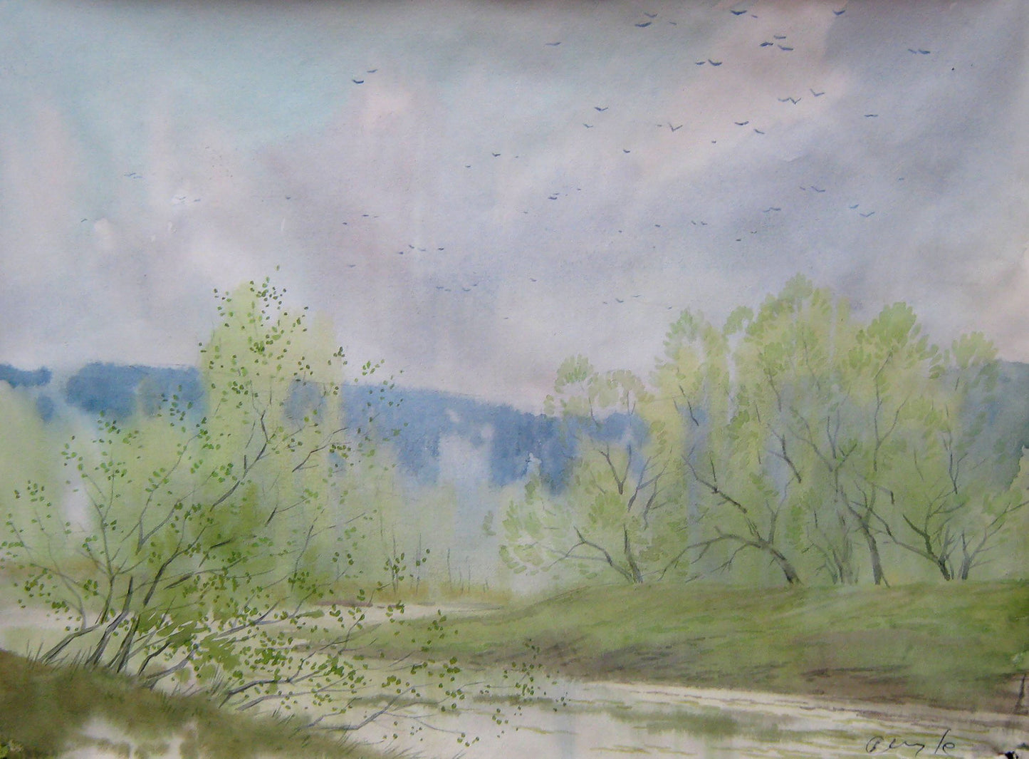 Watercolor painting April tenderness Savenets Valery