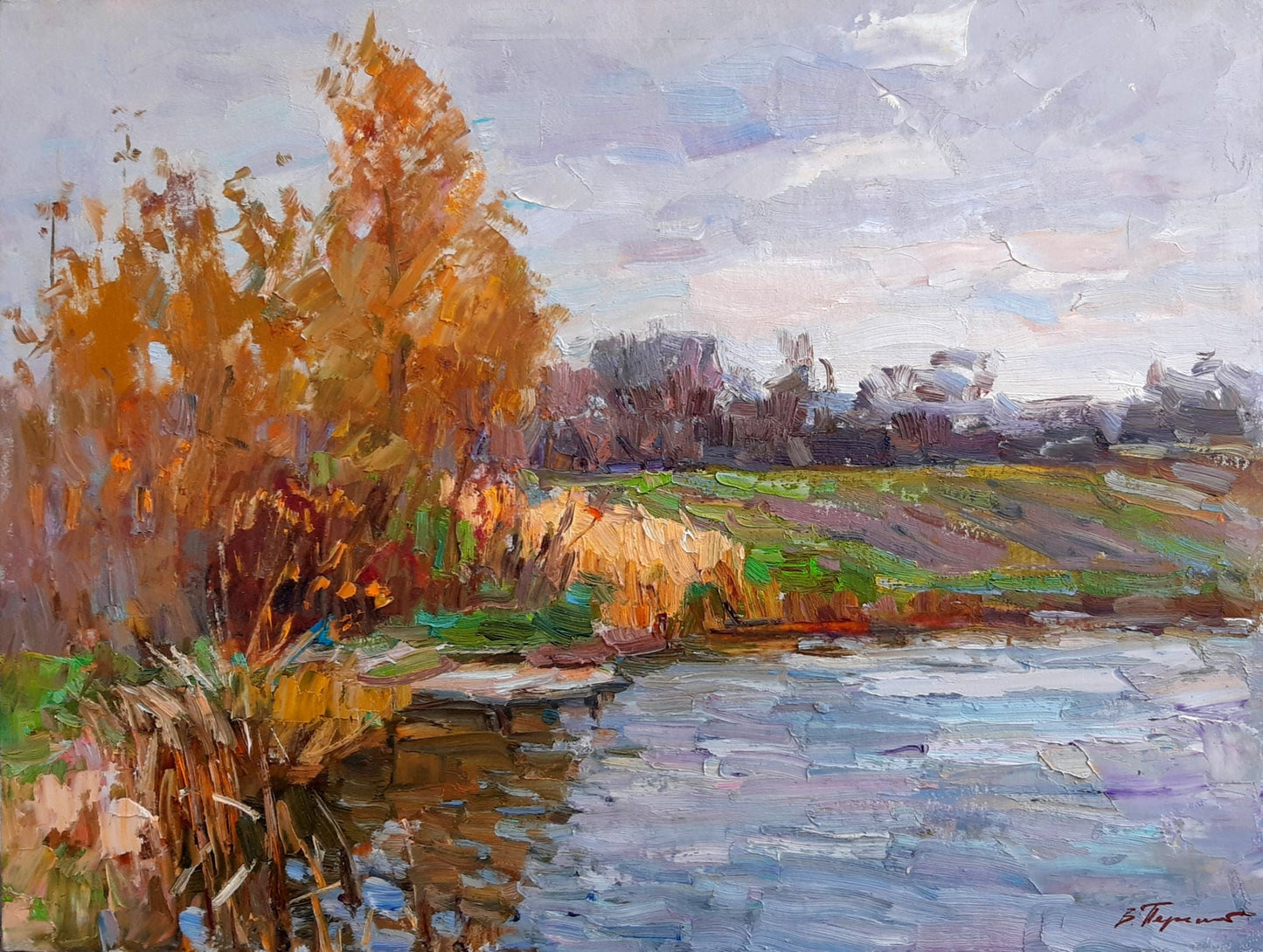 Oli painting October morning Pereta Vyacheslav