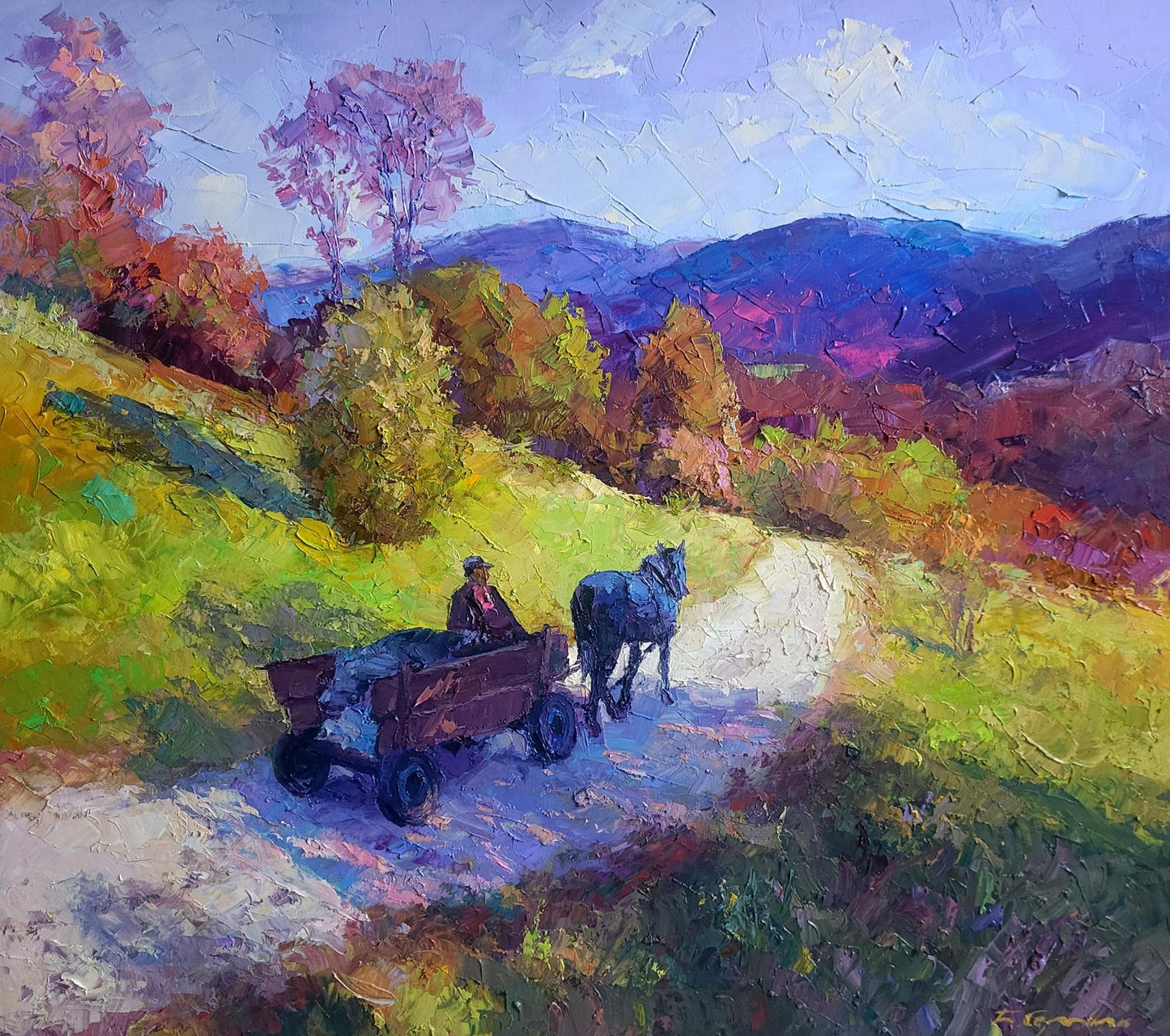 Oil painting Mountain road Boris Serdyuk