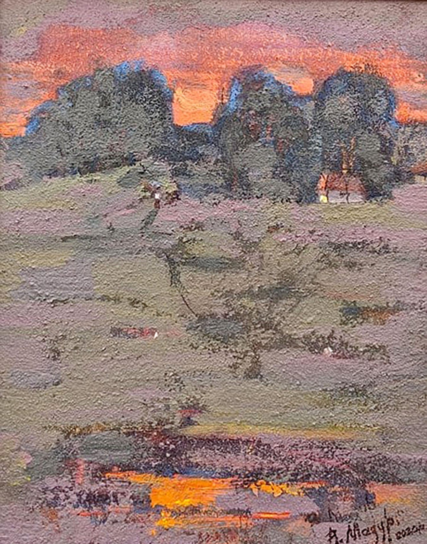 Oil painting Warm summer evening Mazur Vladimir