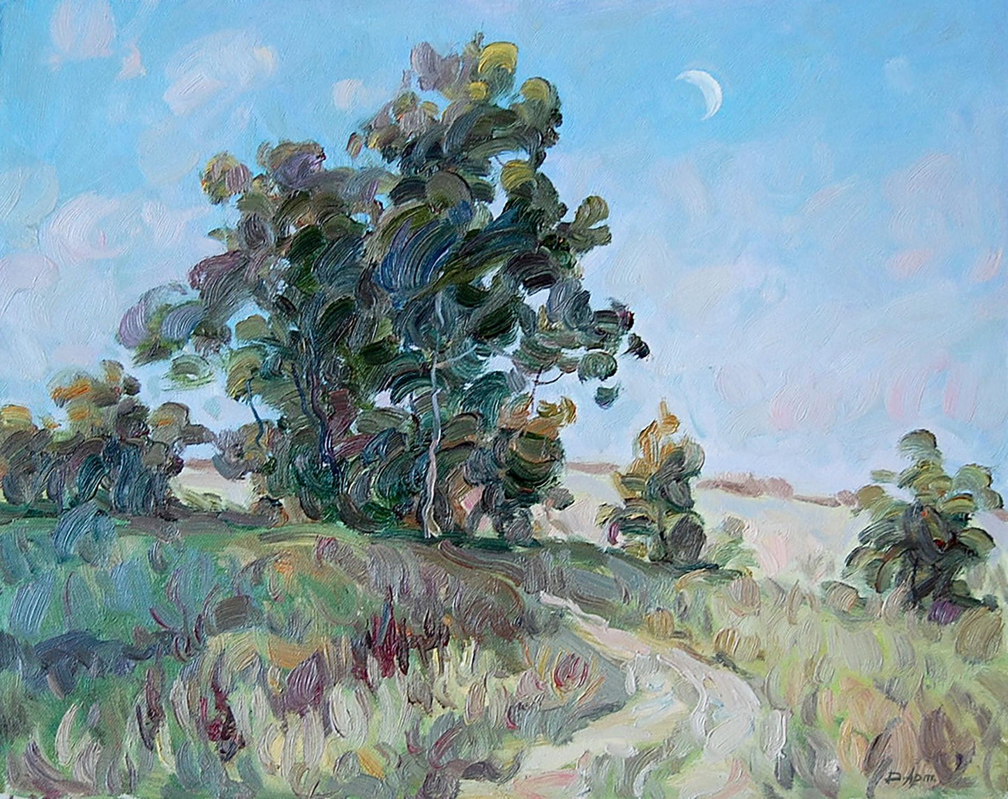 Oil painting Evening new moon Artim Dmitry