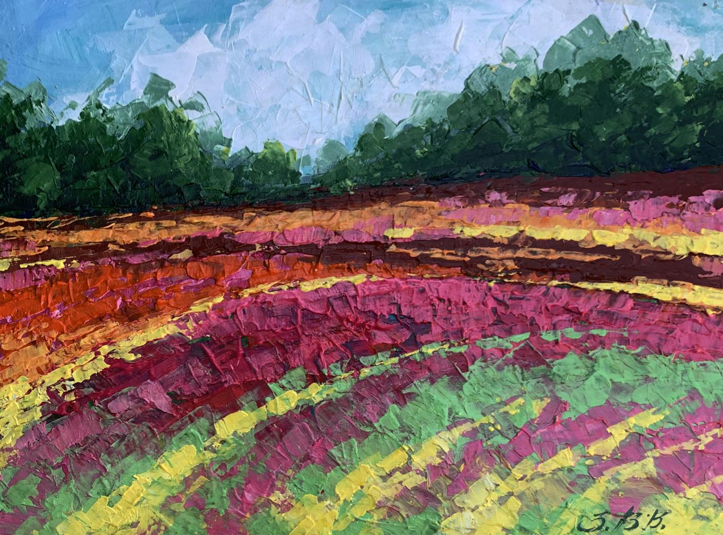 Oil painting Colorful field V. Zadorozhnya