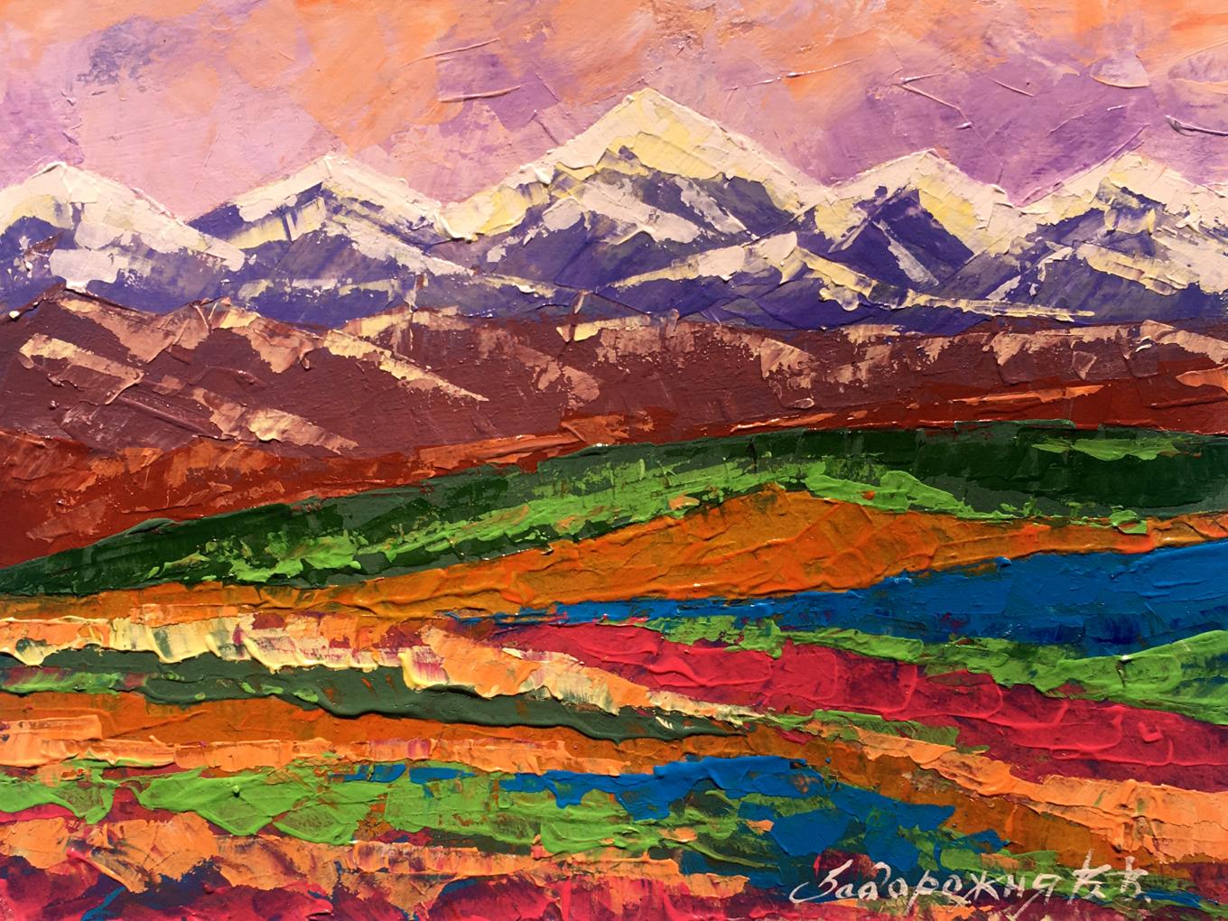 Oil painting Evening in the mountains Zadorozhnya V. V.