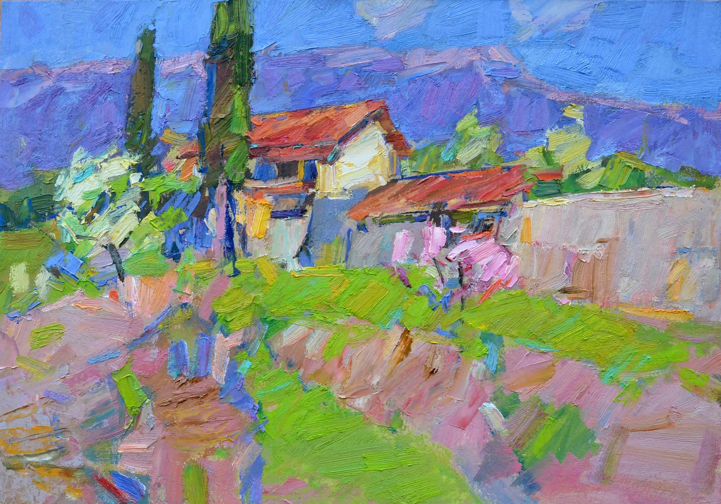 Oli painting Spring in the mountains Pereta Vyacheslav
