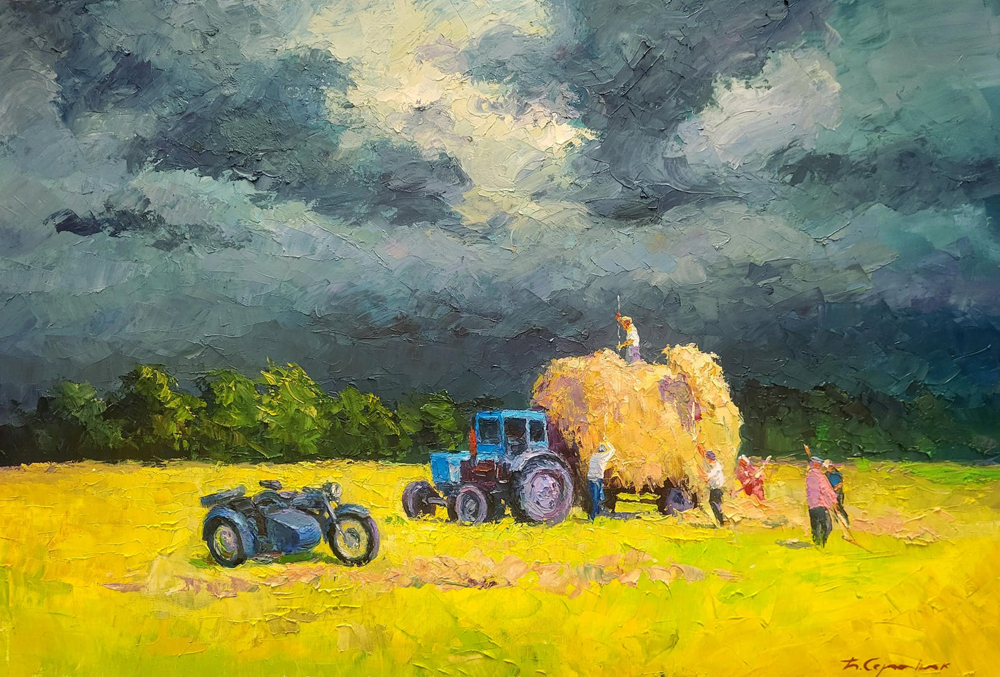 Oil painting Get to the board Boris Serdyuk