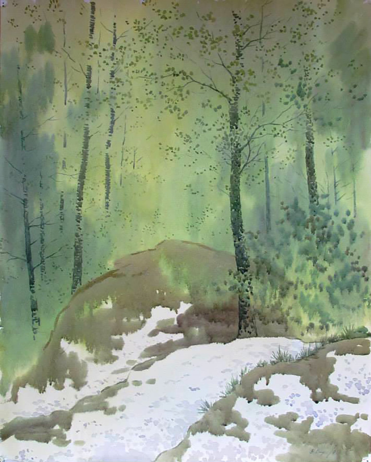 Watercolor painting May etude Savenets Valery