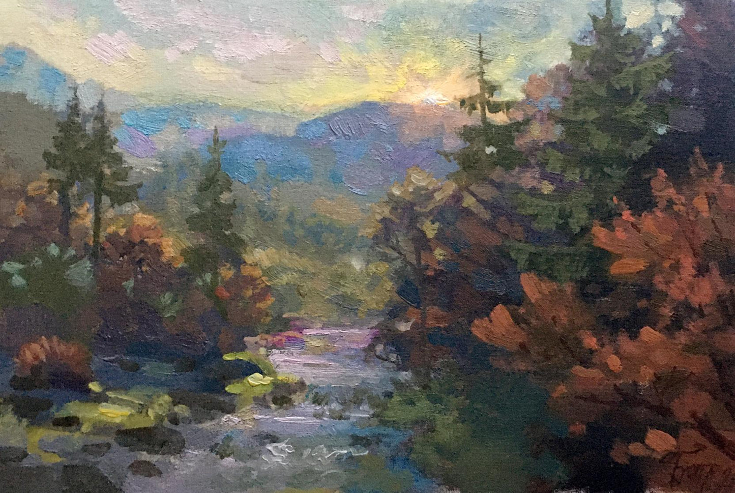 Oil painting Autumn in the Carpathians Batrakov Vladimir Grigorievich