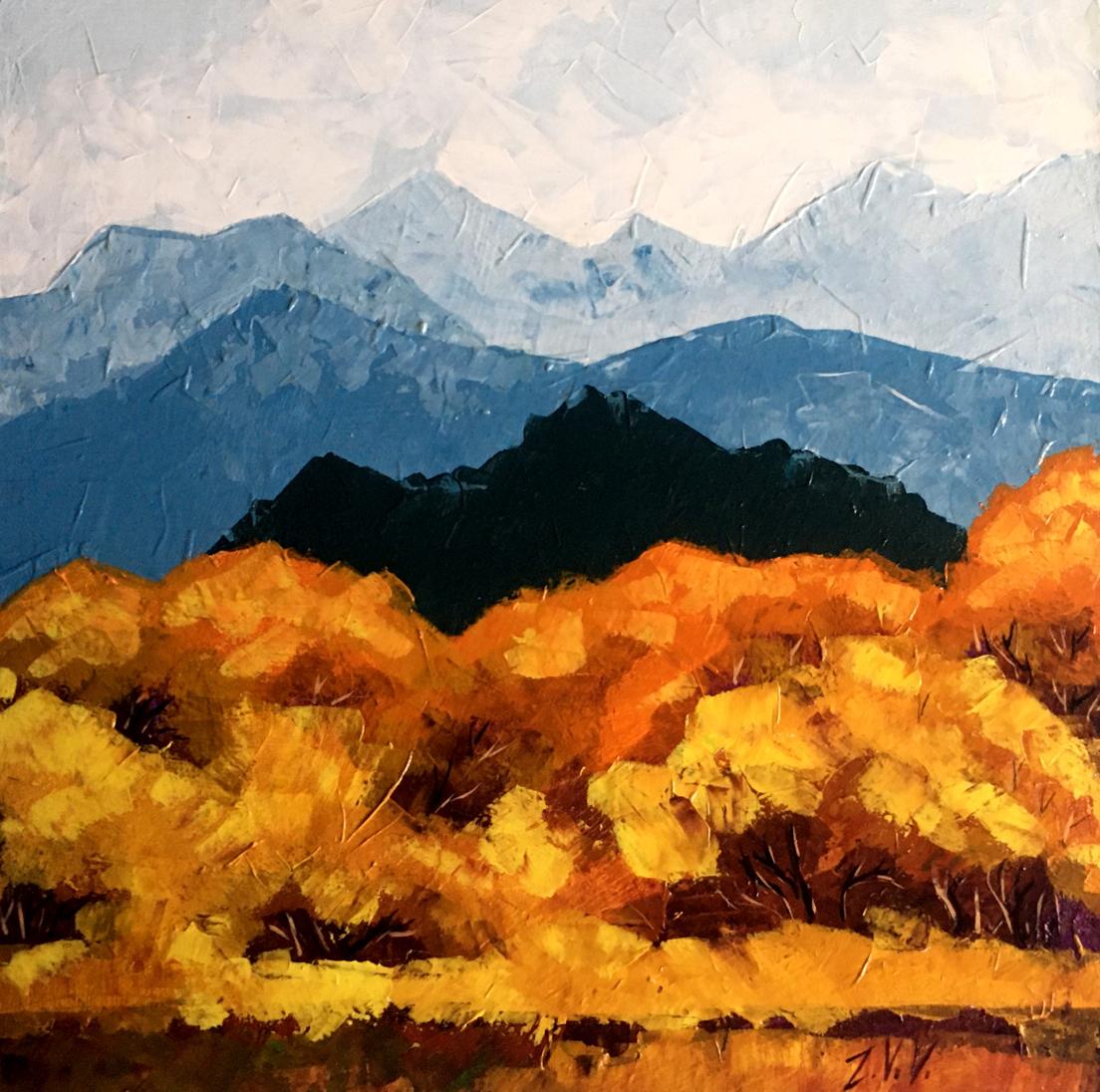 Oil painting Autumn mountains V. Zadorozhnya