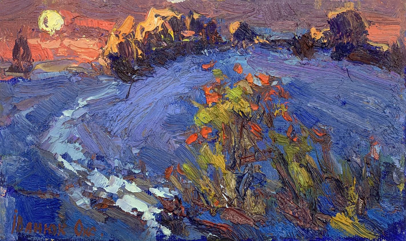 Oil painting Frosty night Oksana Ivanyuk