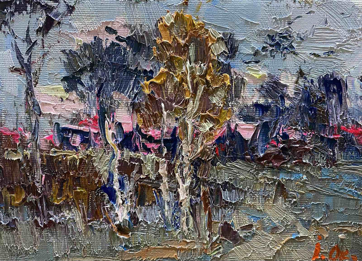 Oil painting Frosty evenings
