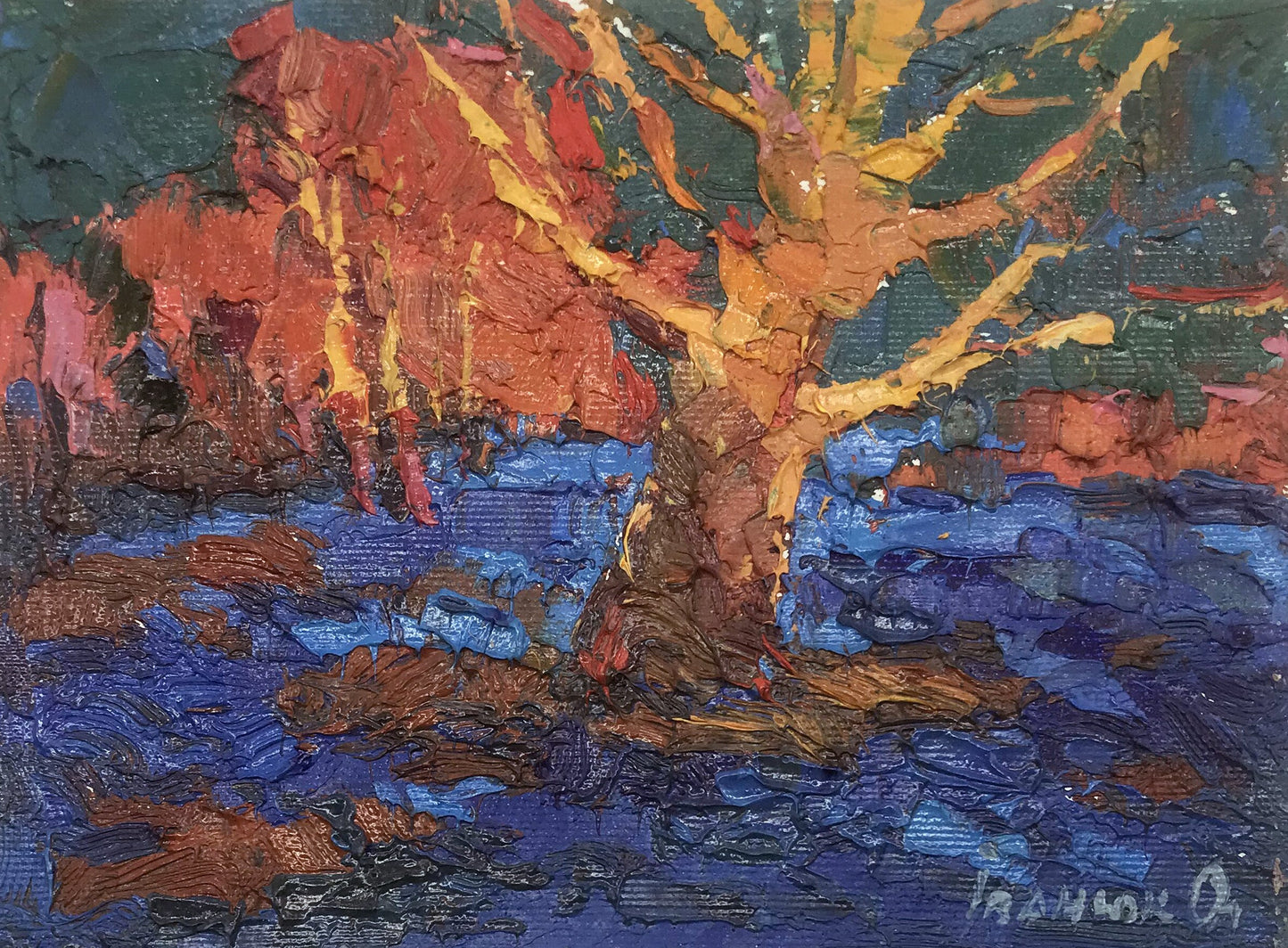 Oil painting autumn foliage Ivanyuk Оksаnа