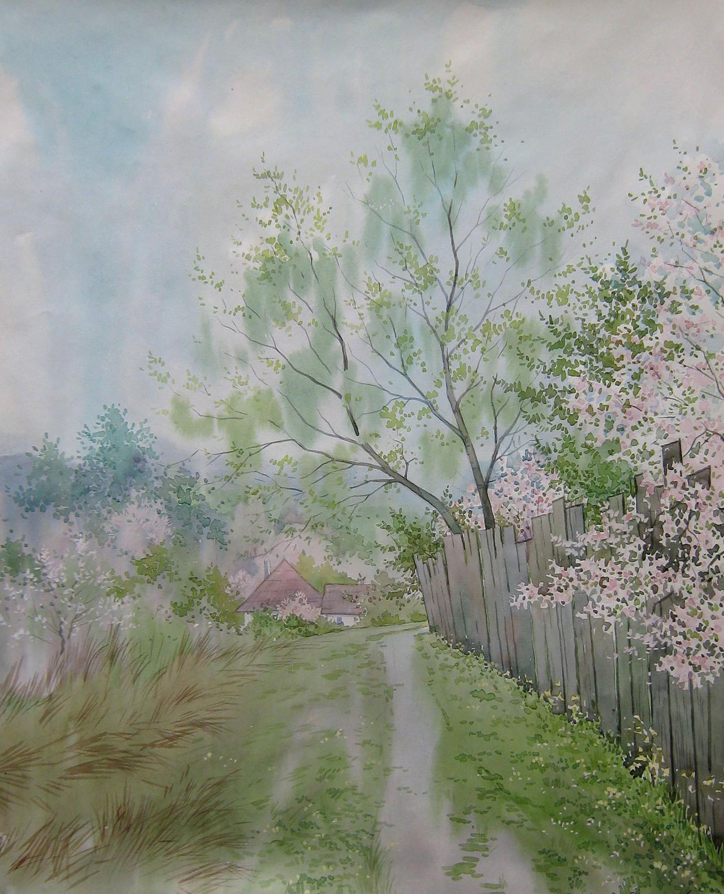 Watercolor painting March day Savenets Valery