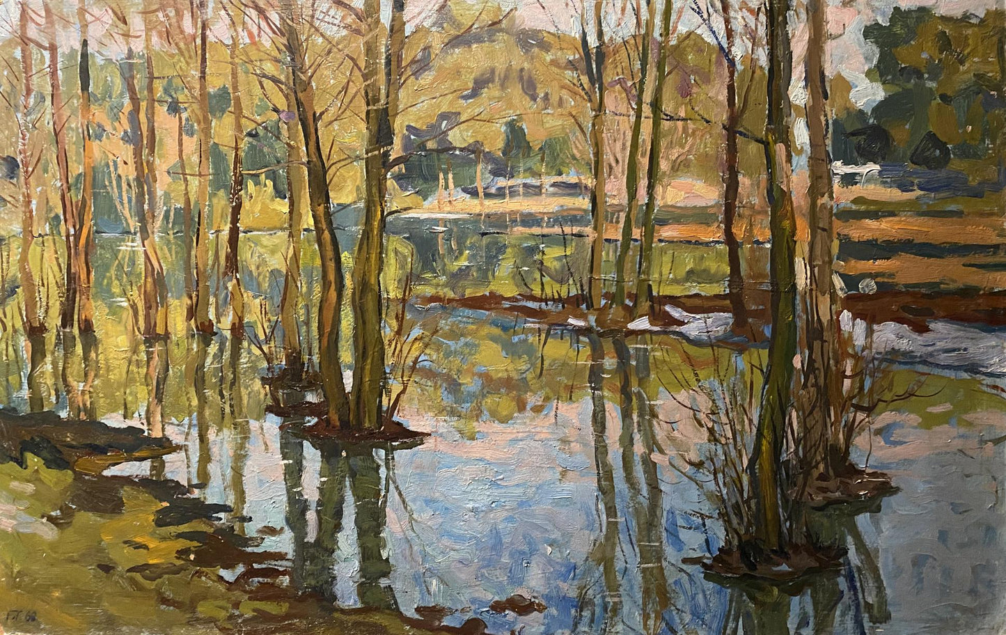 Oil painting Spring flood Boris Tal'ko