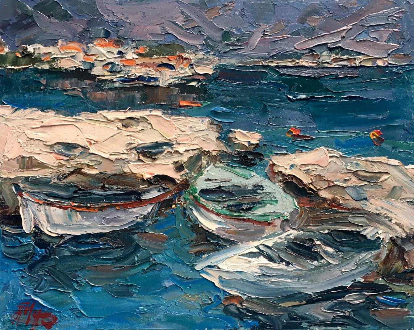 Oil painting Boats Alexander Nikolaevich Cherednichenko