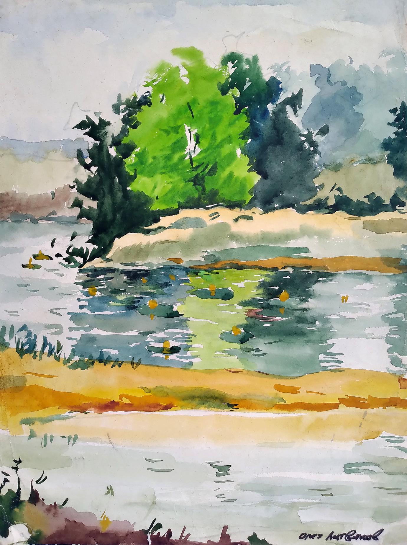Watercolor painting Walking on a sunny day Oleg Litvinov