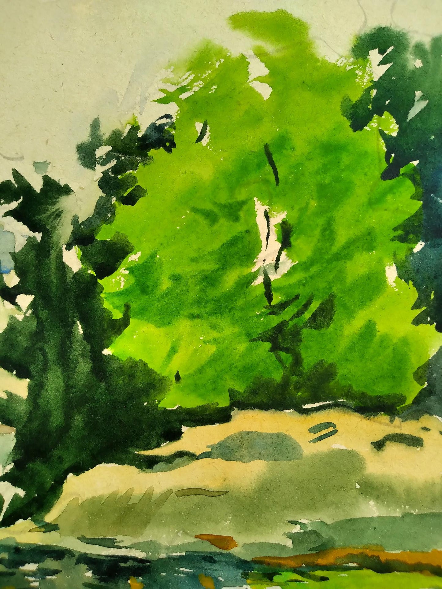 Watercolor painting Walking on a sunny day Oleg Litvinov