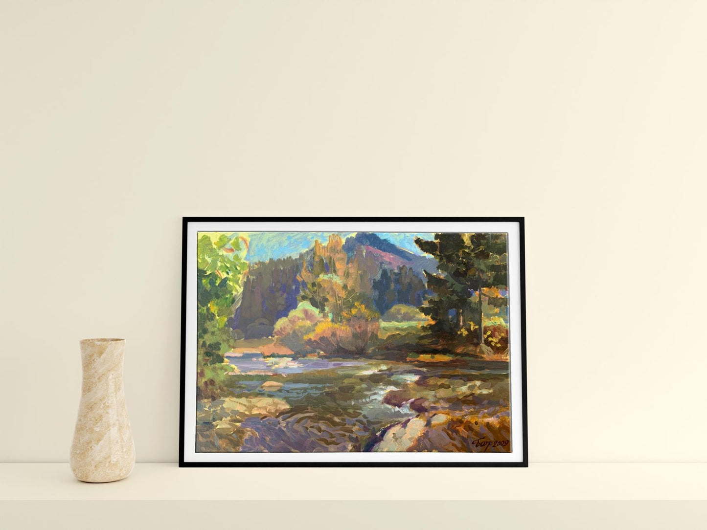 Oil painting Autumn river Batrakov Vladimir Grigorievich
