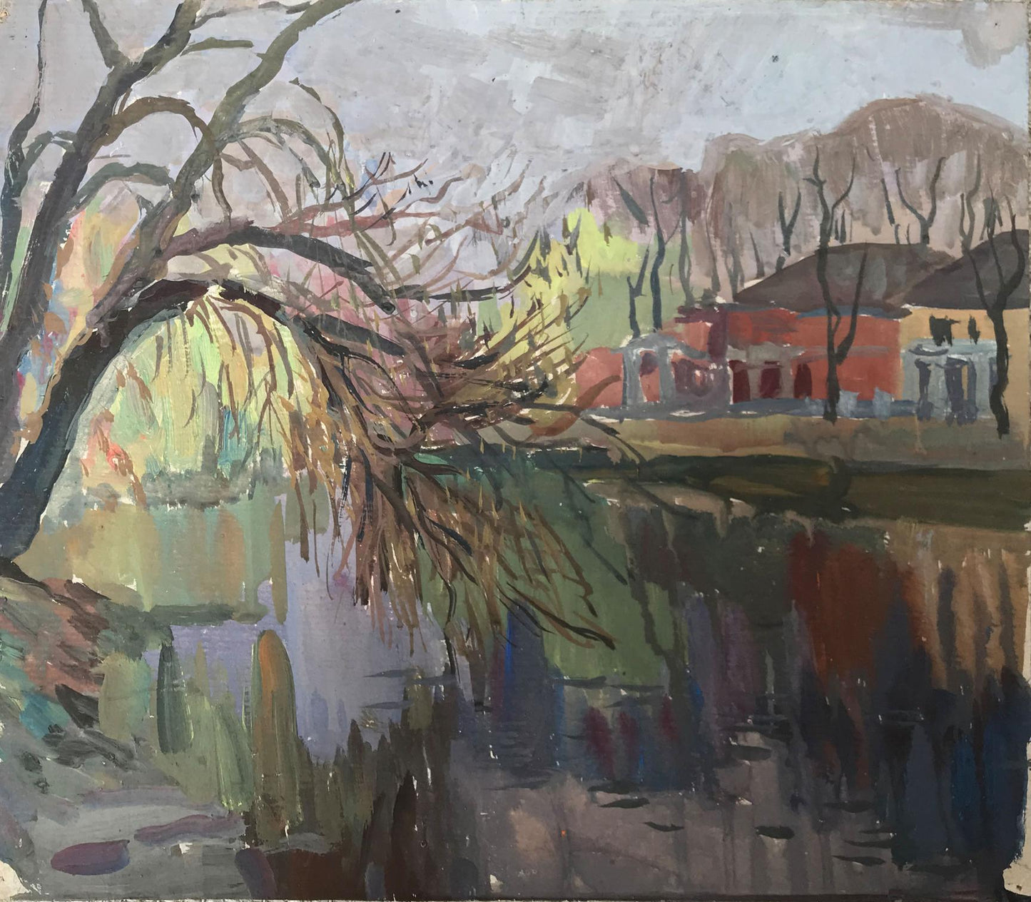 Oil painting By the river Unknown artist