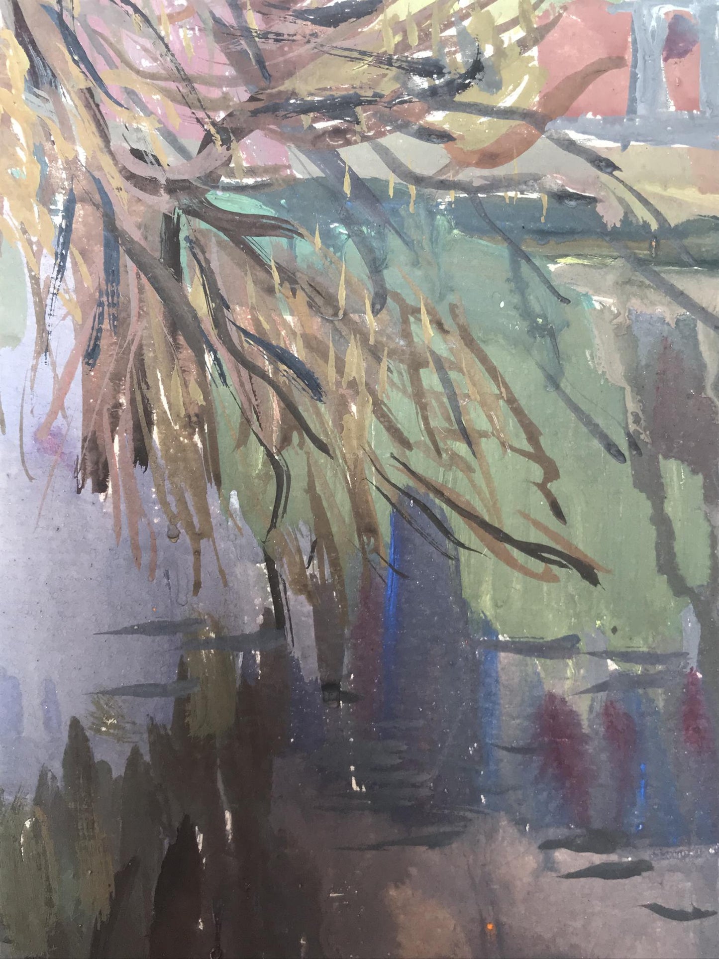 Oil painting By the river Unknown artist