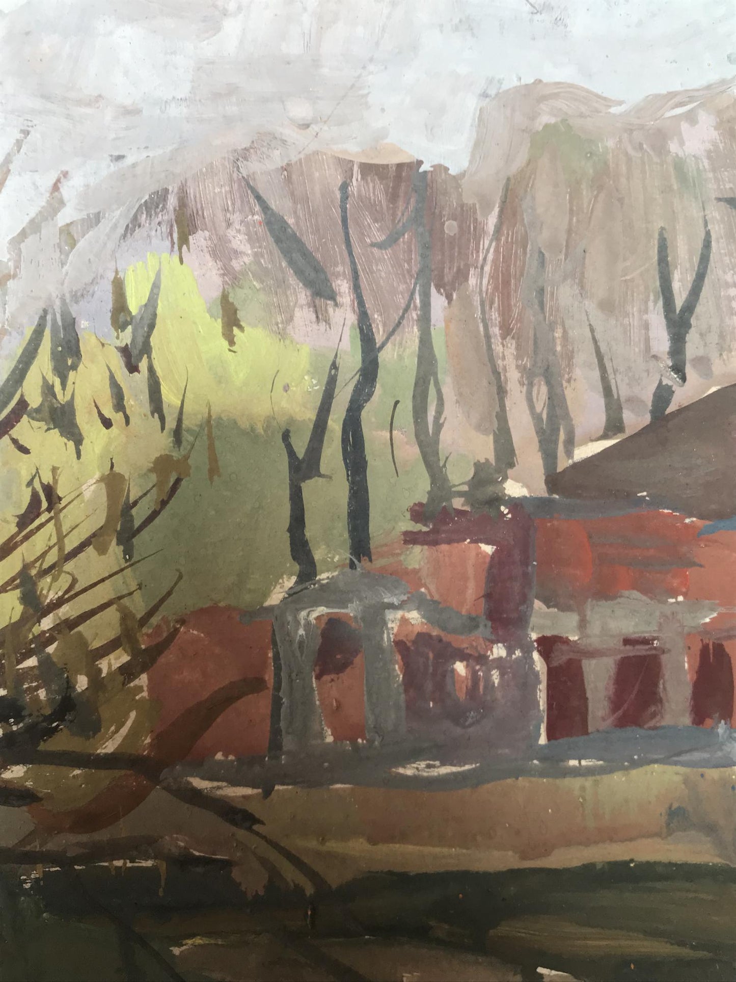 Oil painting By the river Unknown artist