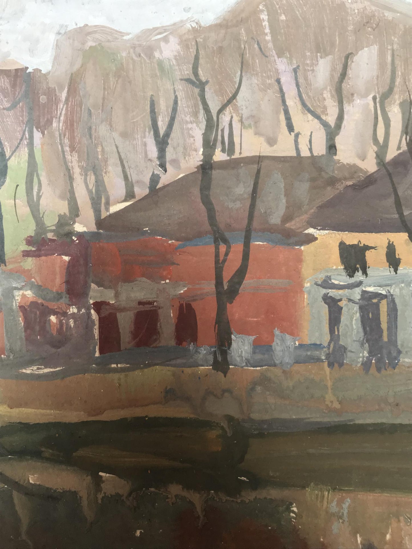Oil painting By the river Unknown artist