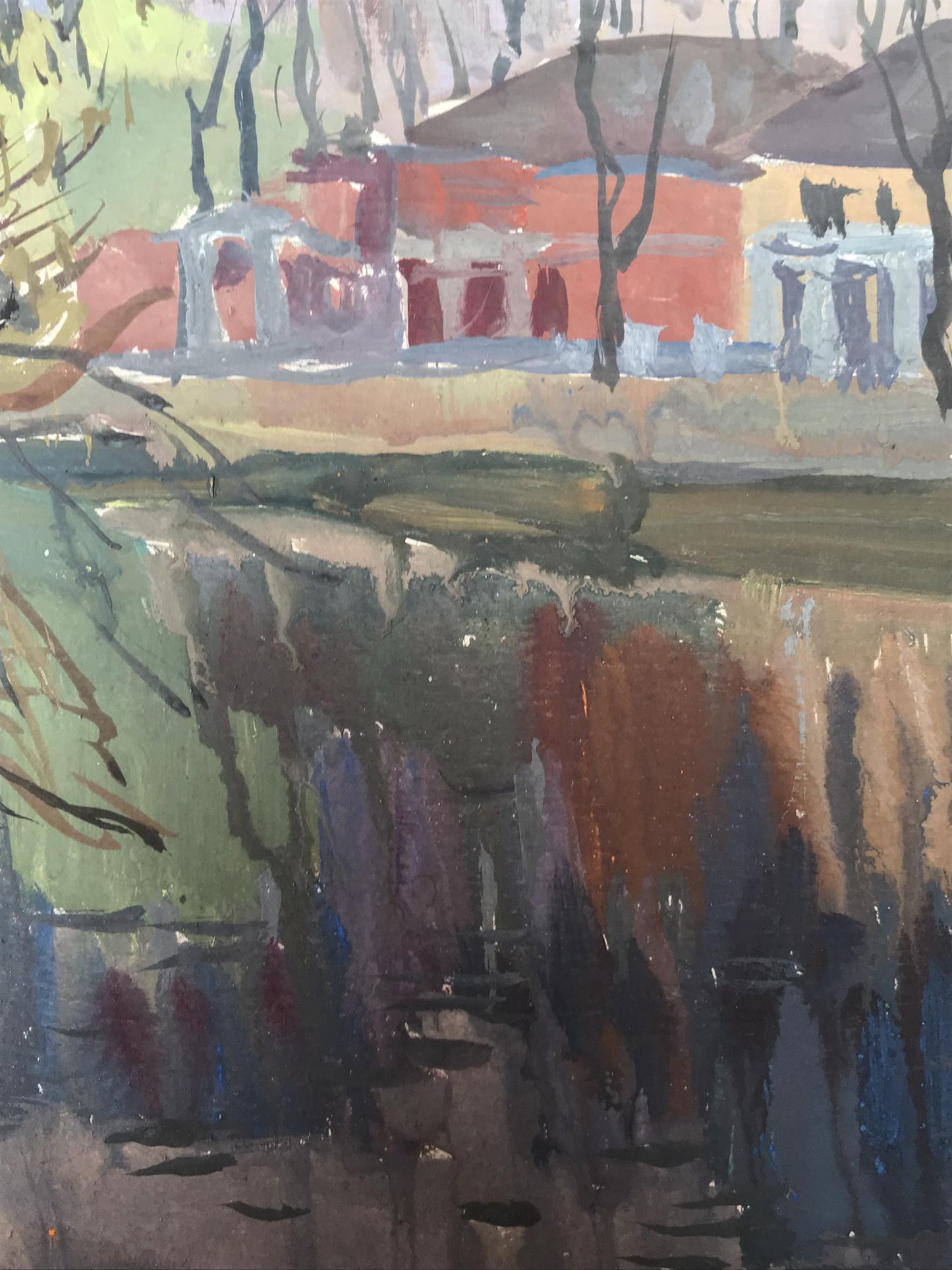 Oil painting By the river Unknown artist