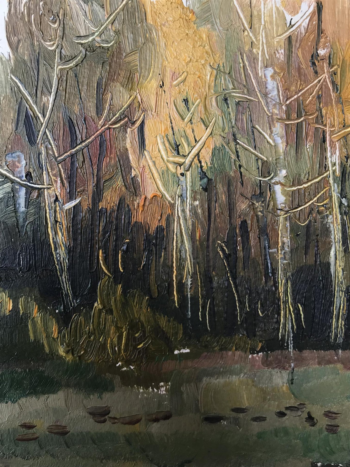 Oil painting Gold autumn Unknown artist
