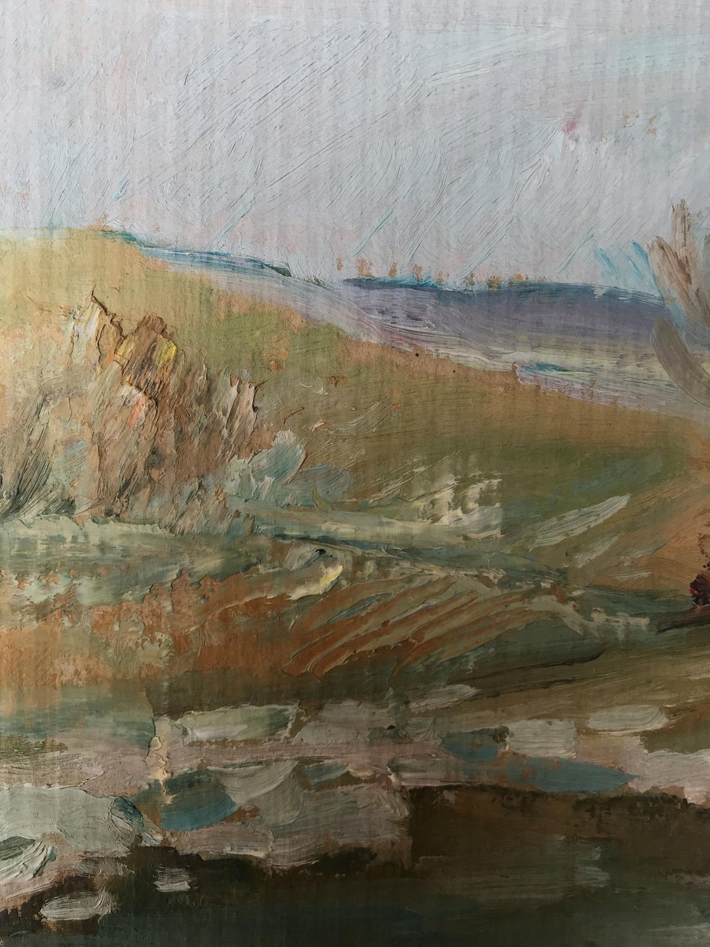 Oil painting House on the outskirts Unknown artist