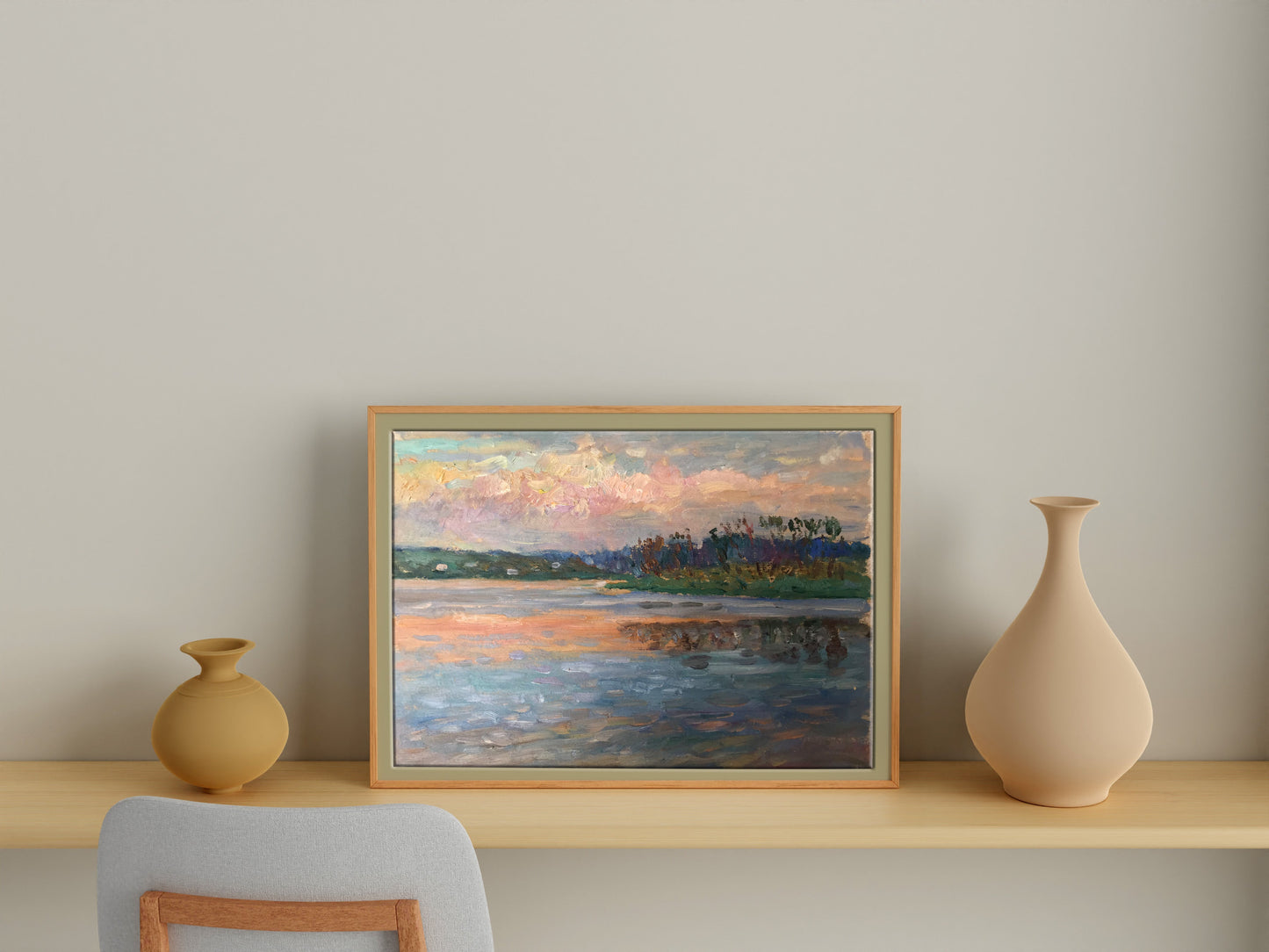 Oil painting By the evening Unknown artist