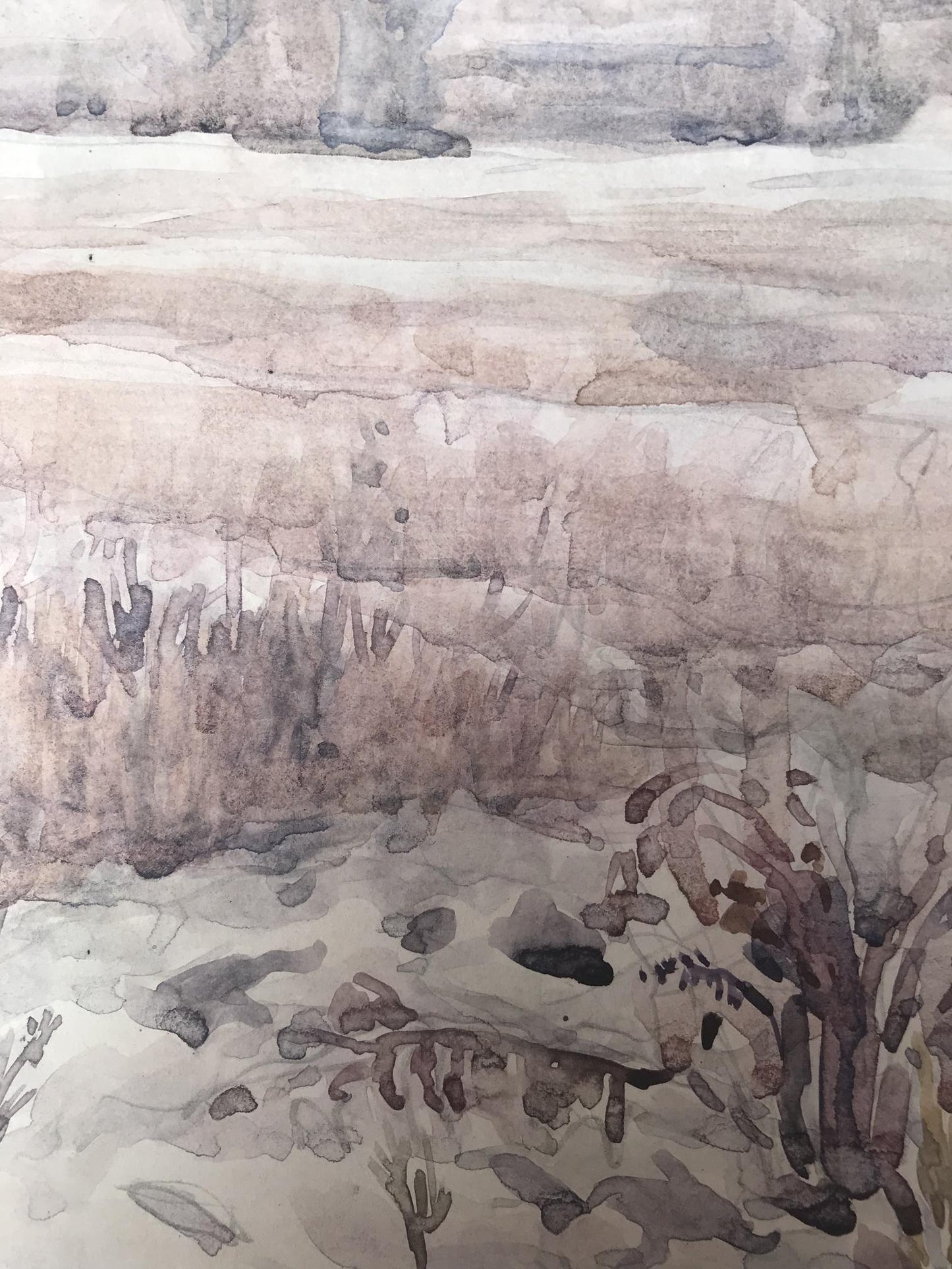 Watercolor painting The coming of winter Unknown artist