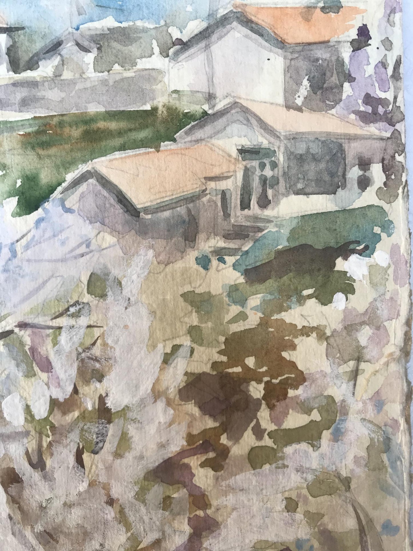Watercolor painting Trees bloom Unknown artist