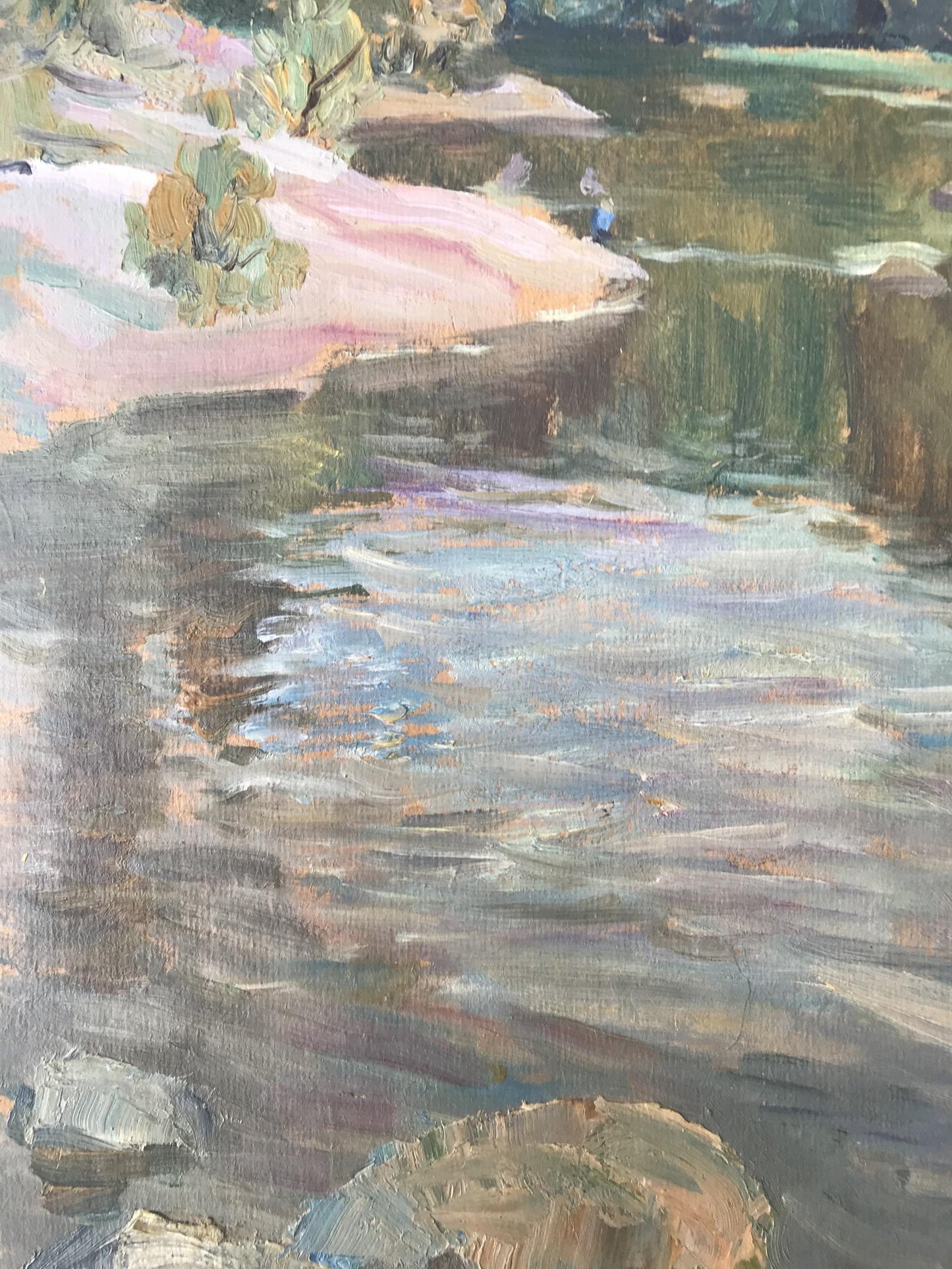 Oil painting River in the forest Unknown artist