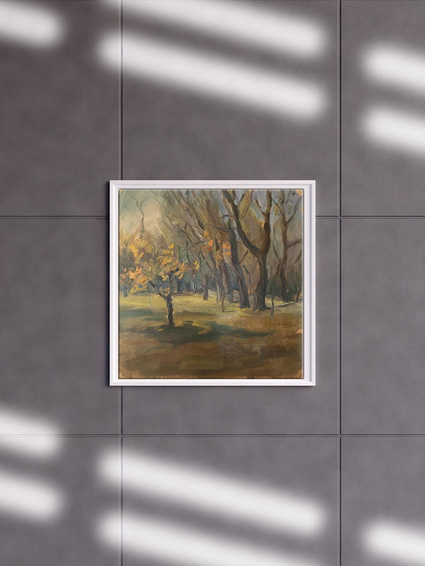 Oil painting Autumn forest Unknown artist