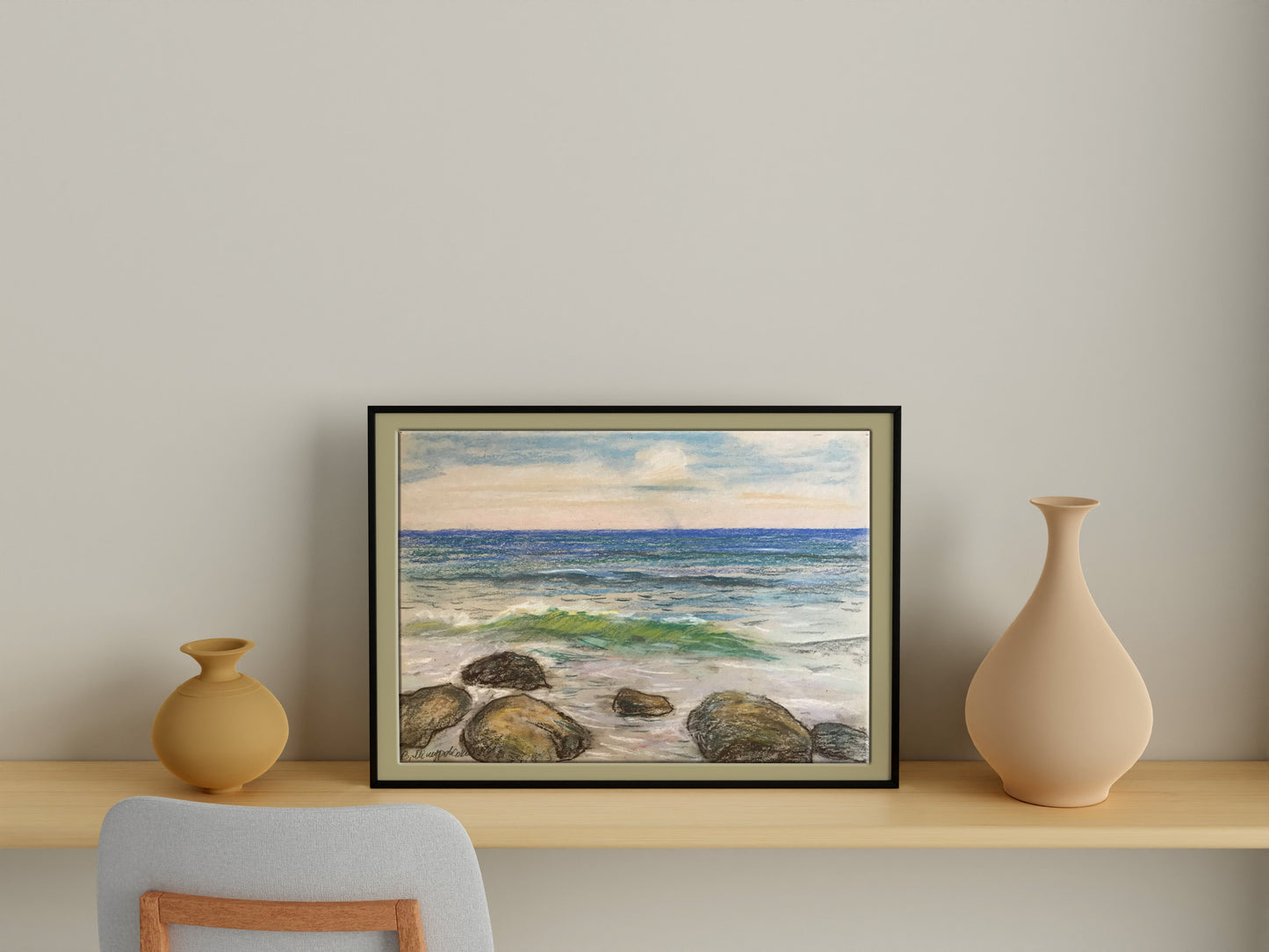 Pencils painting Sea