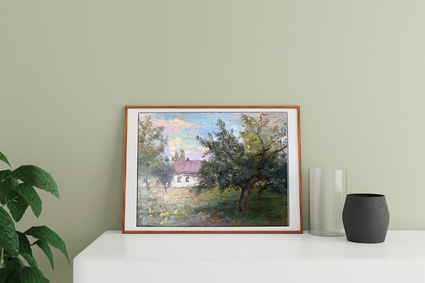 Oil painting Apple tree Landscape