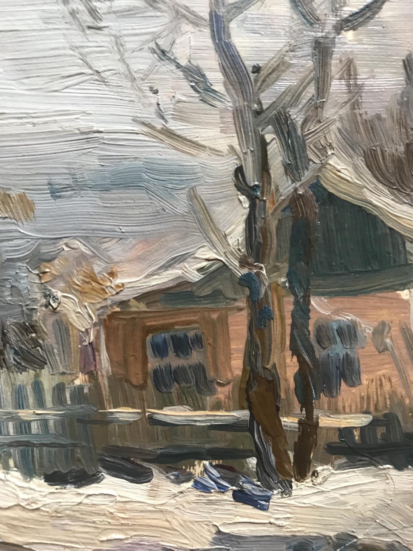 Oil painting Winter morning Unknown artist