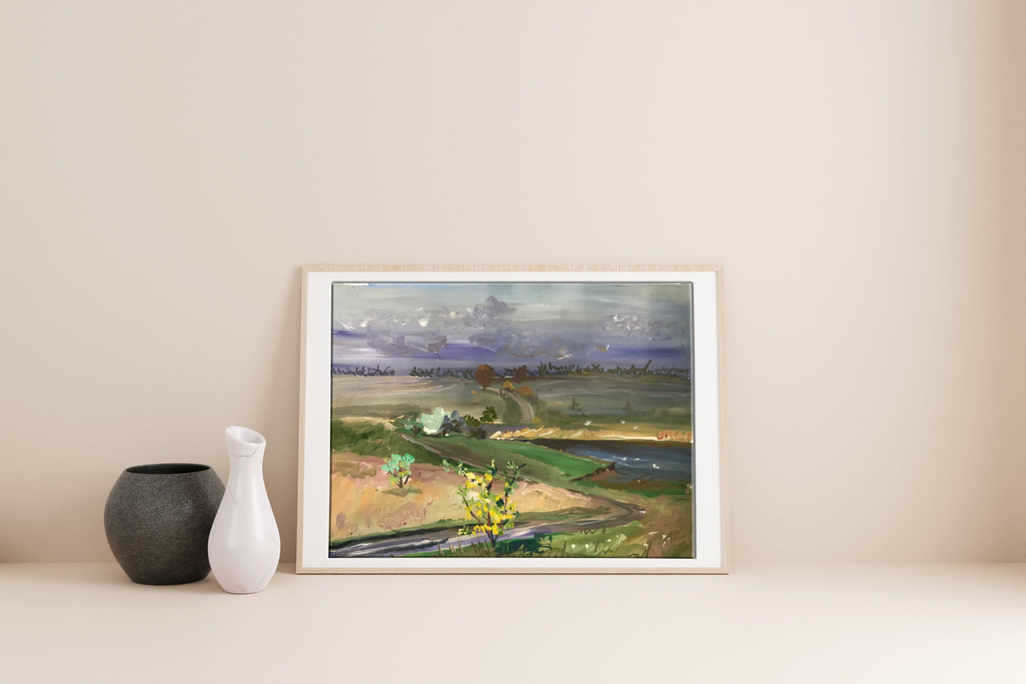 Oil painting It's raining Unknown artist