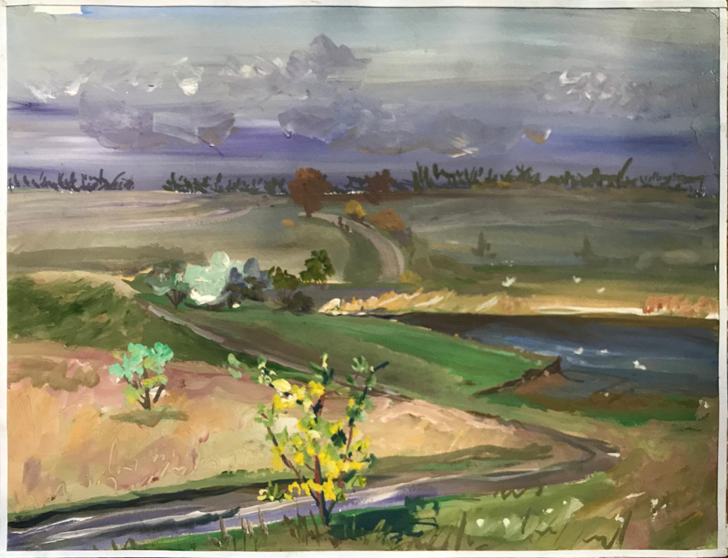 Oil painting It's raining Unknown artist