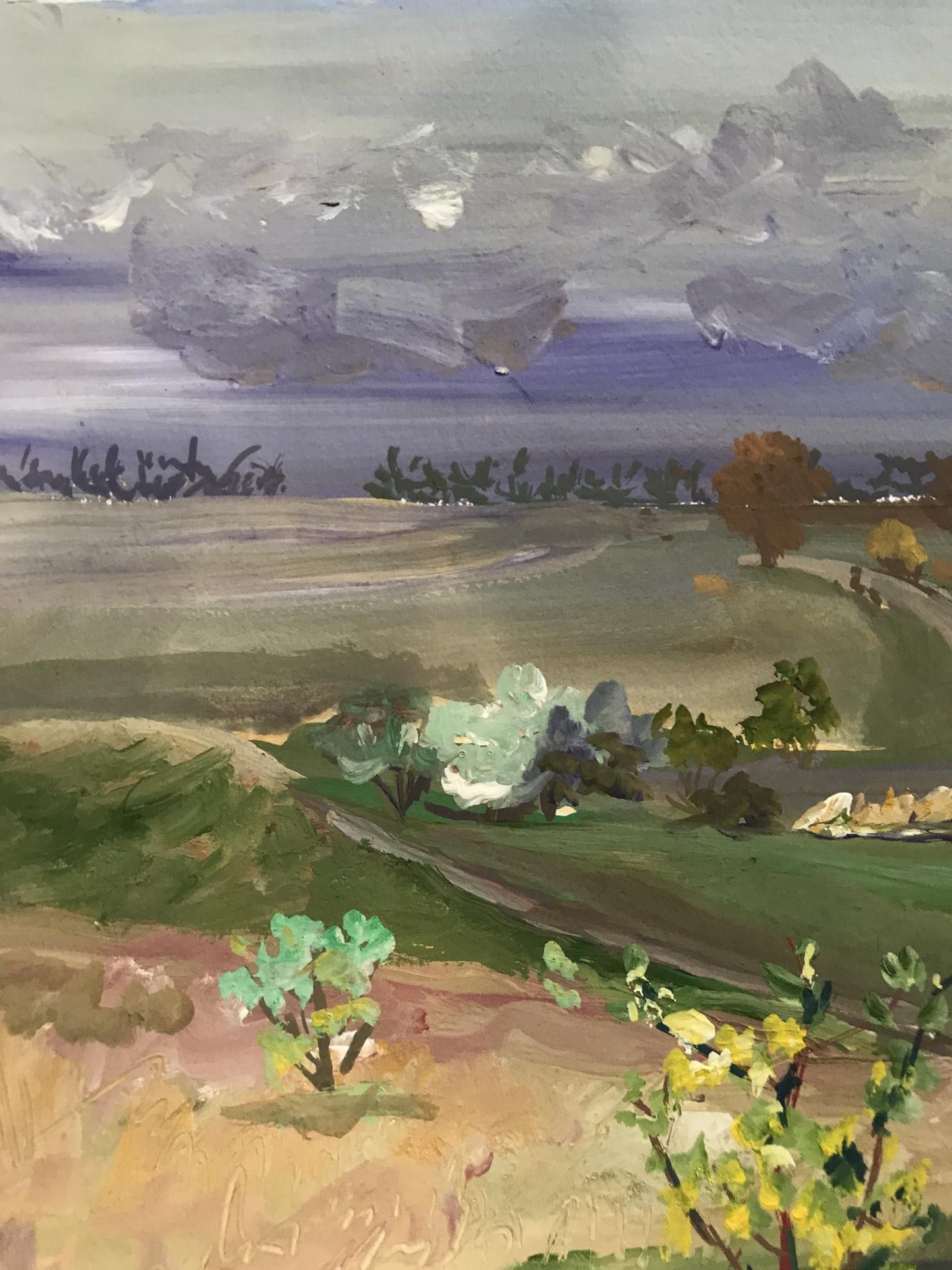 Oil painting It's raining Unknown artist