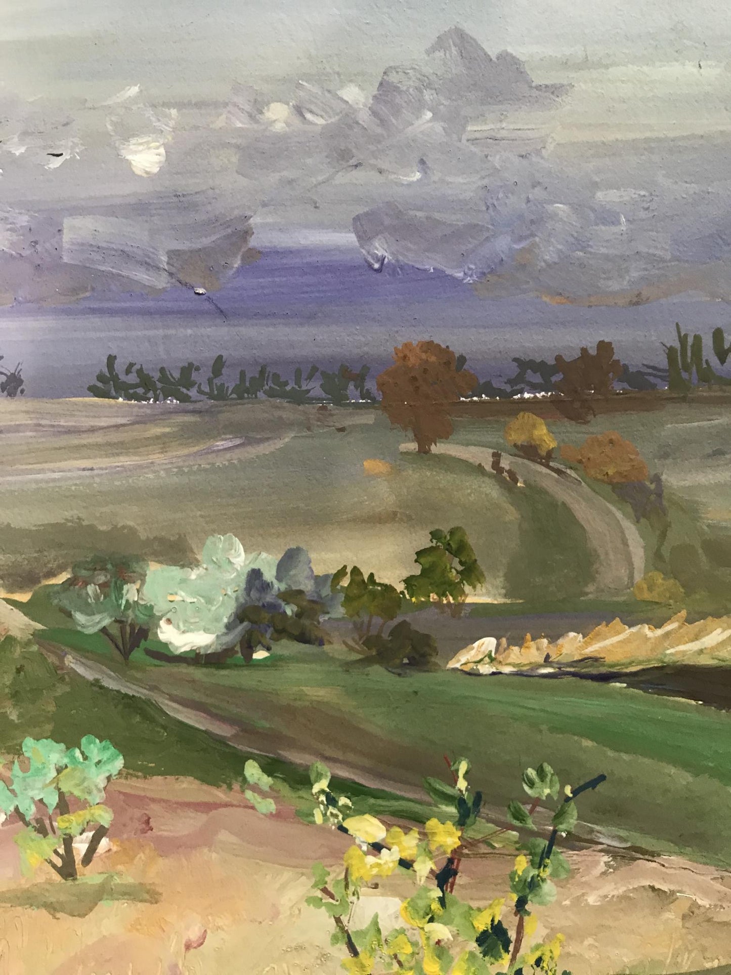 Oil painting It's raining Unknown artist