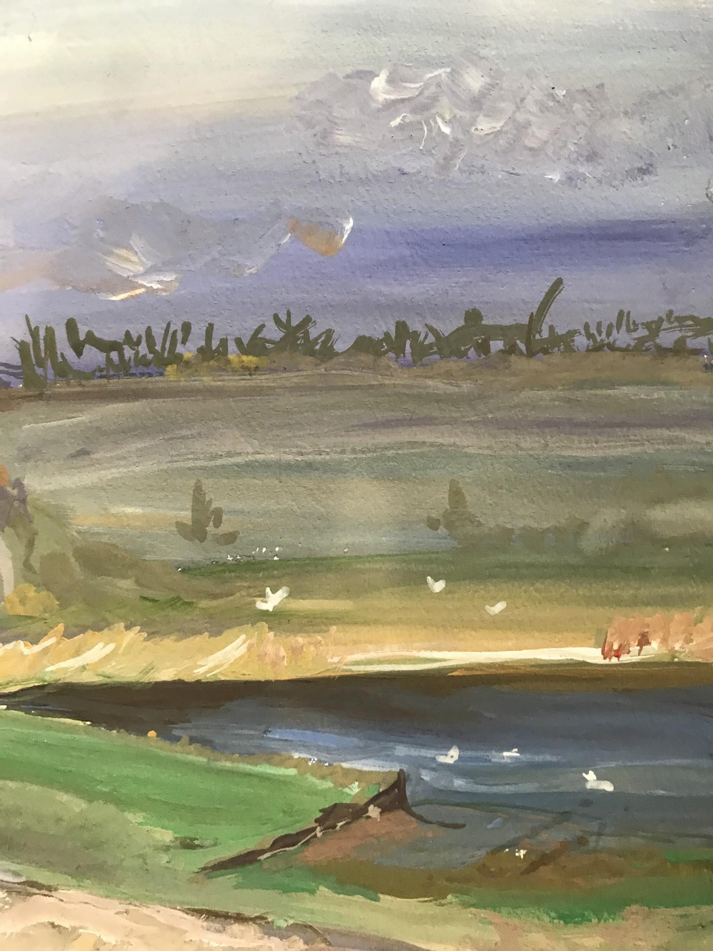 Oil painting It's raining Unknown artist