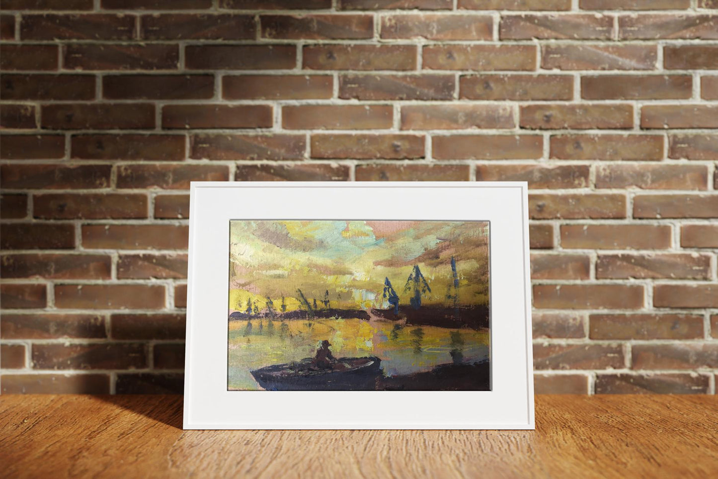 Oil painting Bright sunset Unknown artist
