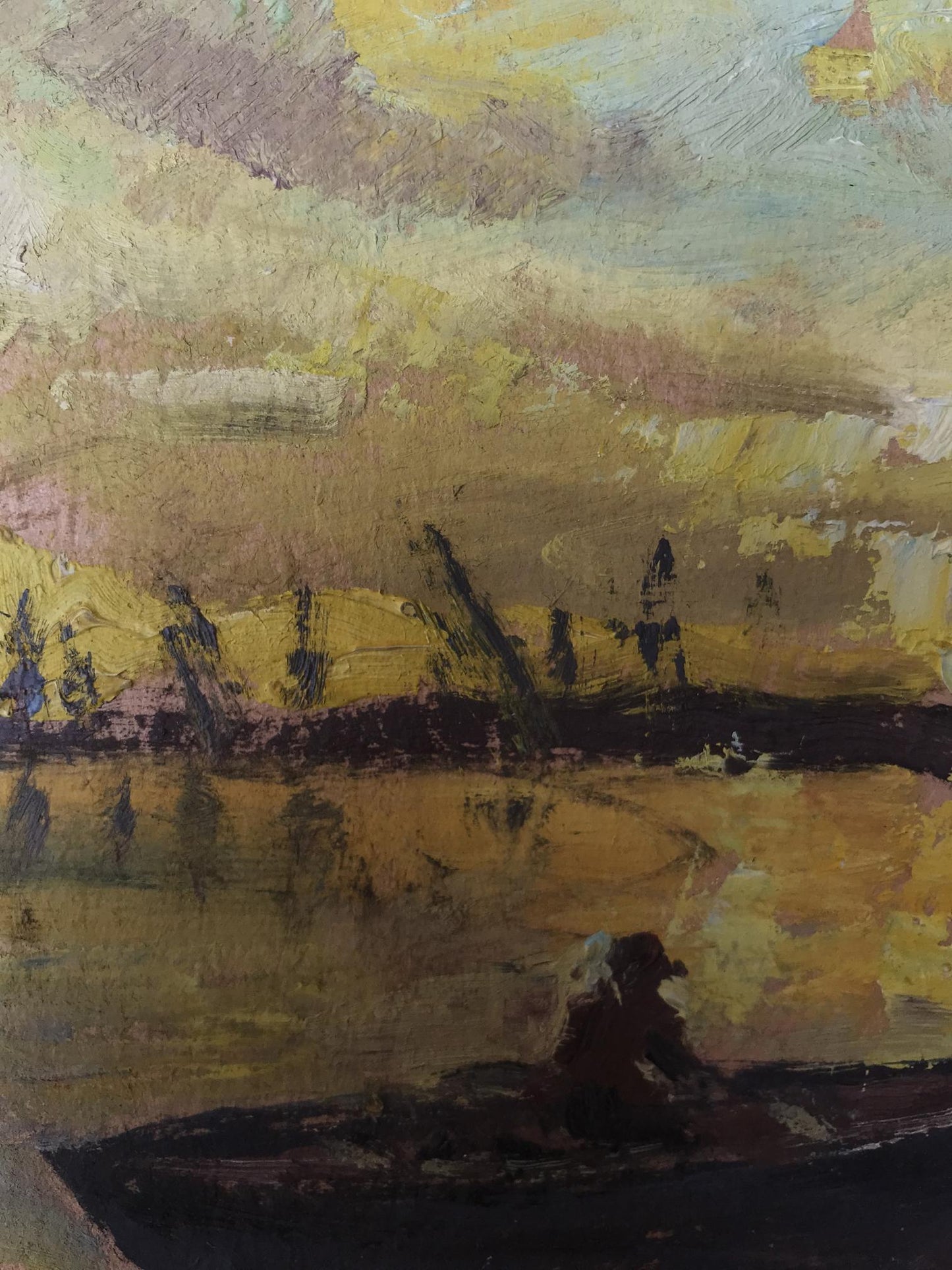 Oil painting Bright sunset Unknown artist