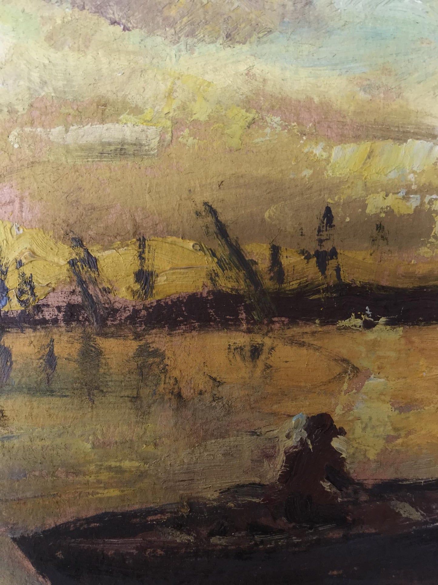 Oil painting Bright sunset Unknown artist