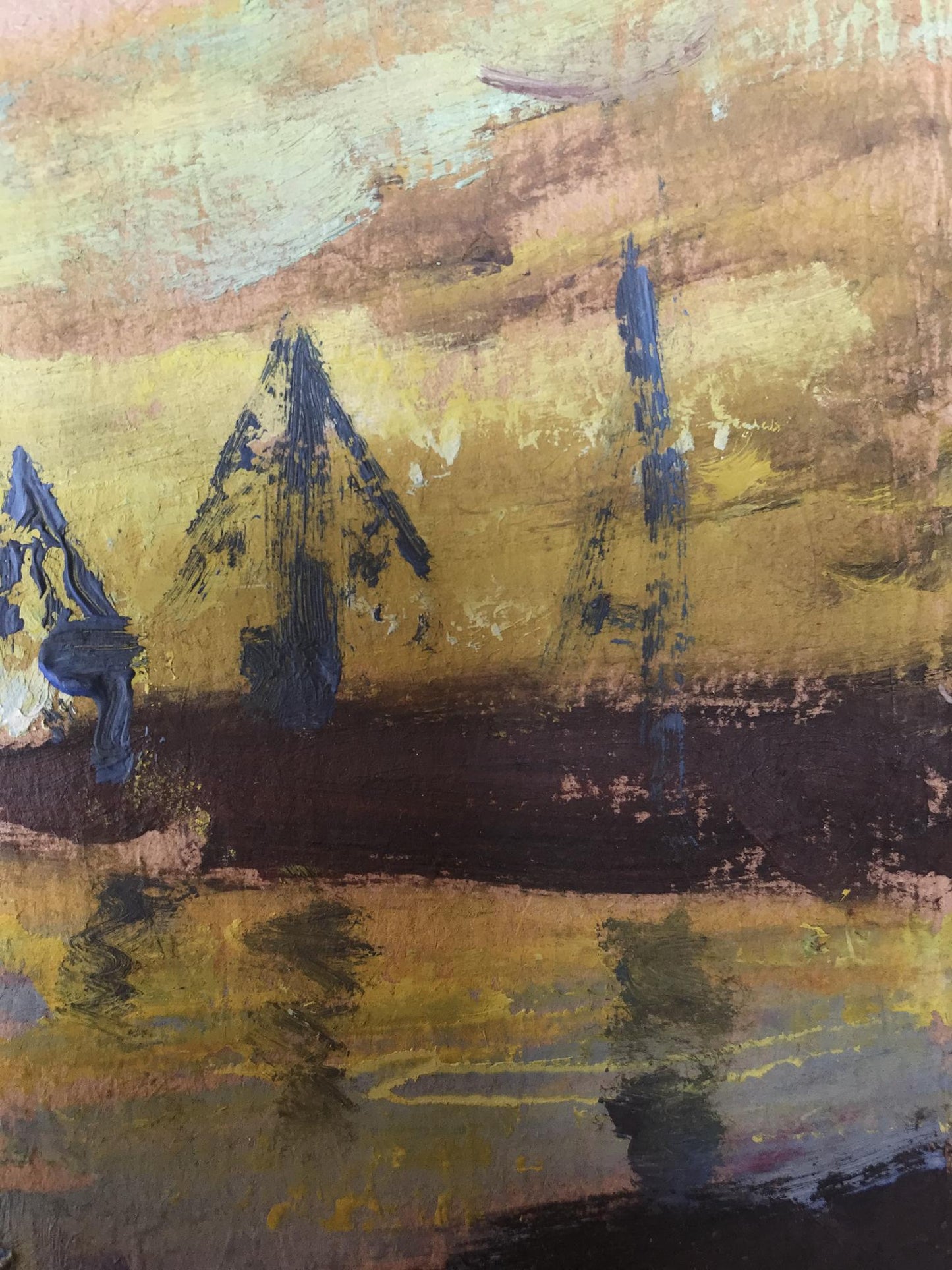 Oil painting Bright sunset Unknown artist