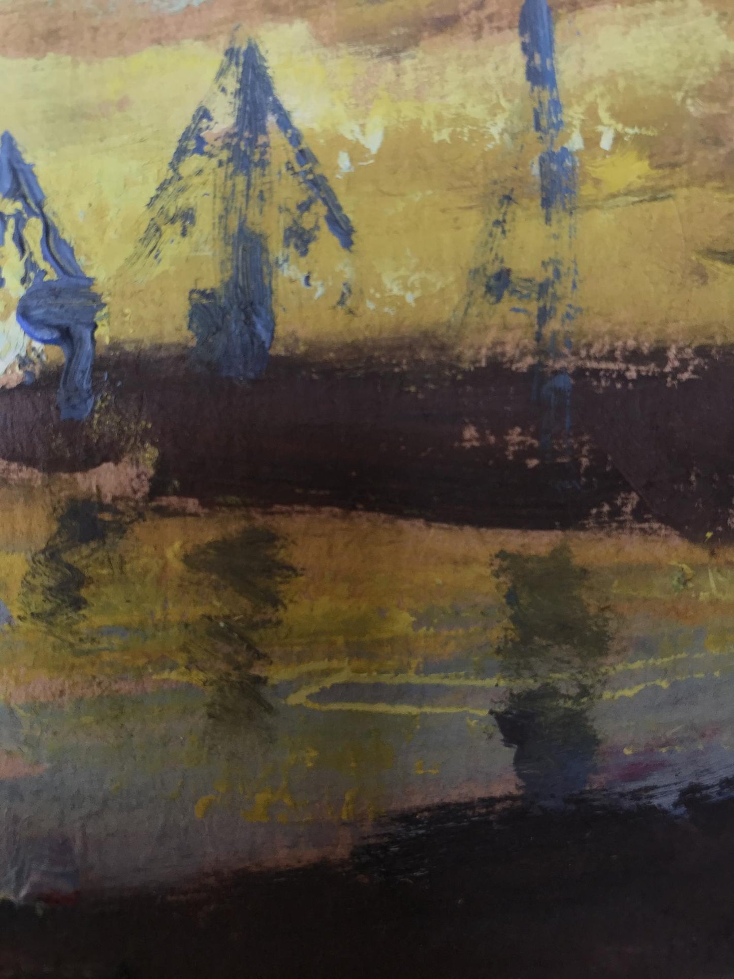 Oil painting Bright sunset Unknown artist