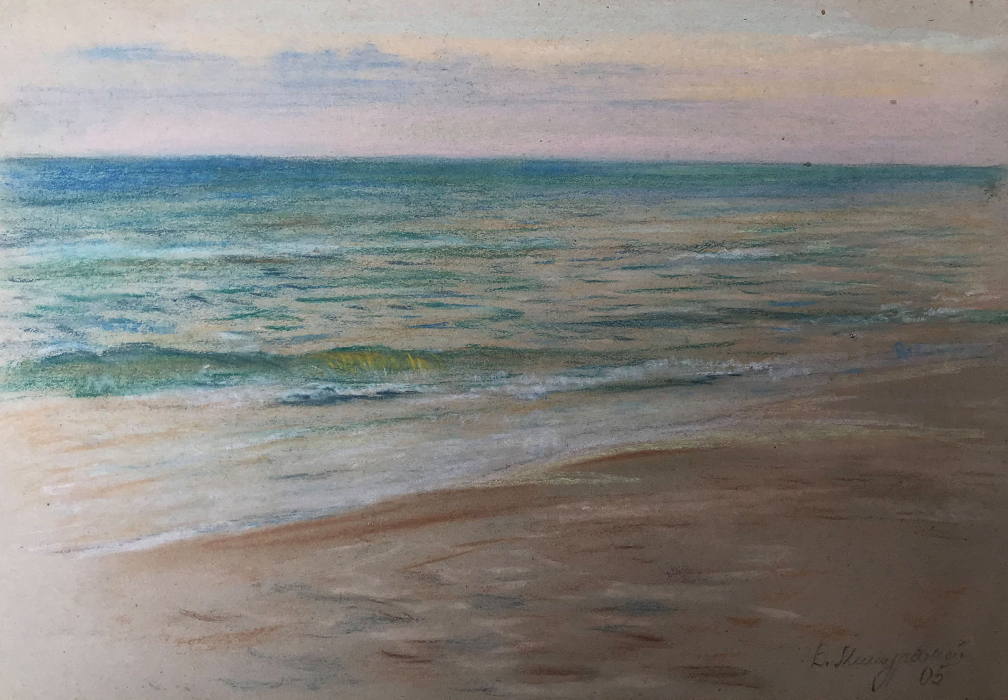 Pencils painting Seascape Myshurovsky Victor