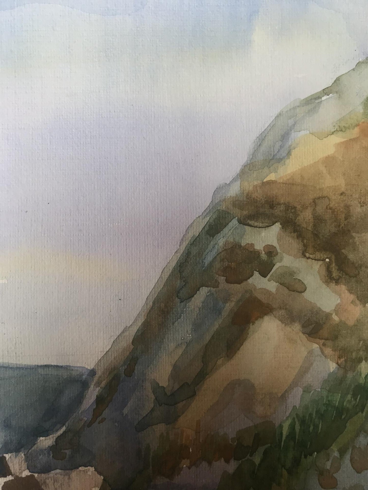 Watercolor painting Sea waves Unknown artist